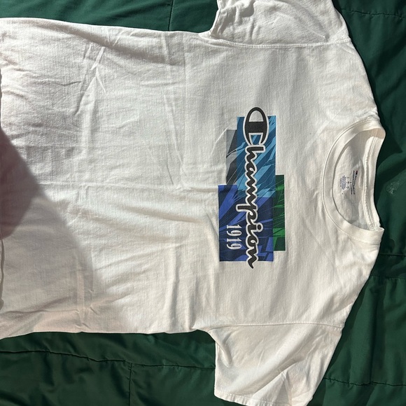 Large White Cotton Classic Jersey Tee with Script Logo - Picture 2 of 4